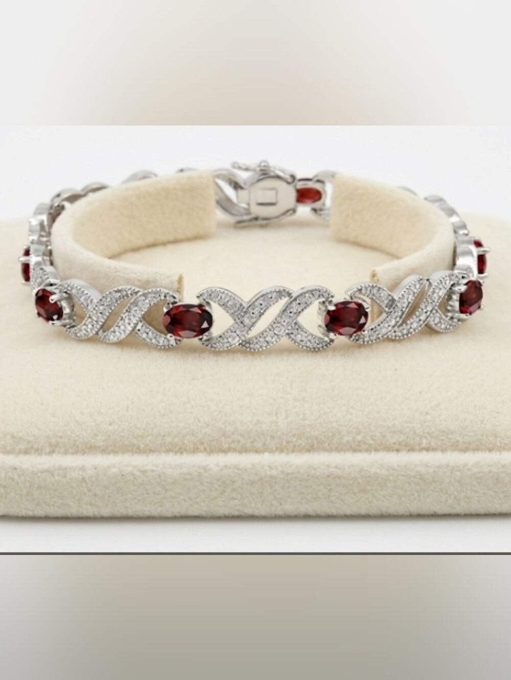 7 1/2 Carat Garnet & Diamond Tennis Bracelet